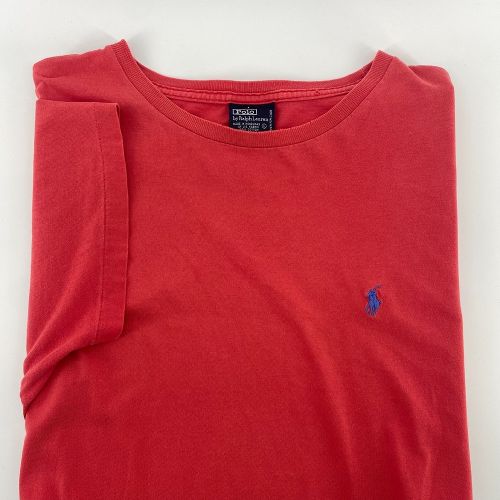 Vintage Polo Ralph Lauren Mens Red Short Sleeve Crew Neck Cotton T-Shirt Sz L